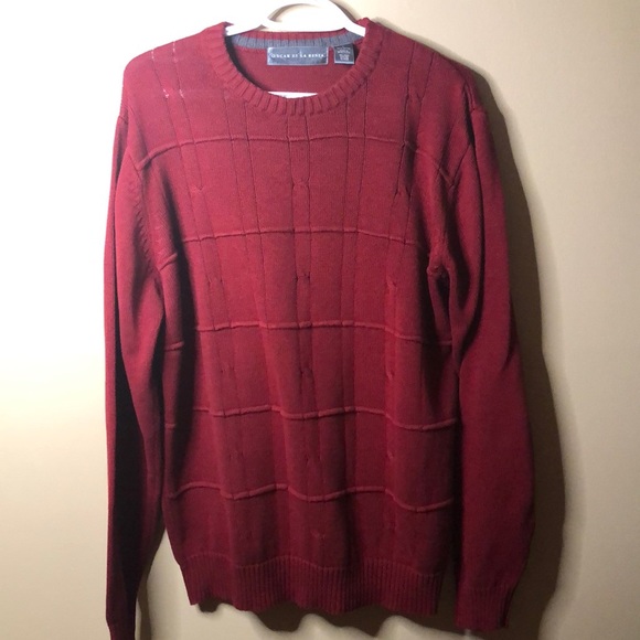 Oscar de la renta thick knit red sweater - Picture 1 of 4